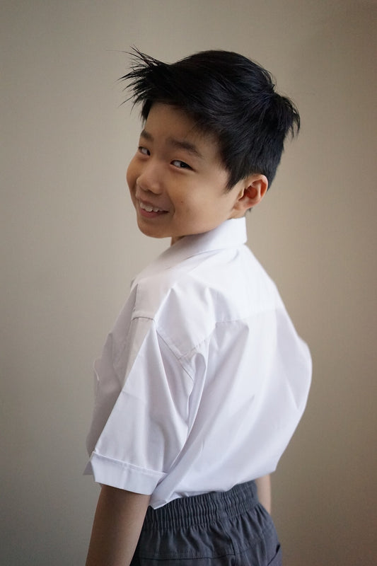 Boys Short Sleeve Shirt with Logo